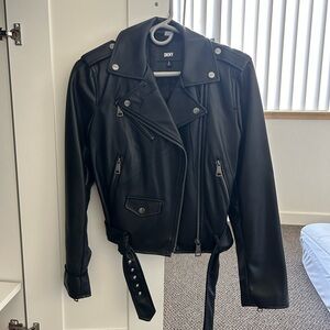 DKNY Vegan Biker Leather Jacket